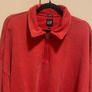 GAP Men's Zip-Up Red Sweater